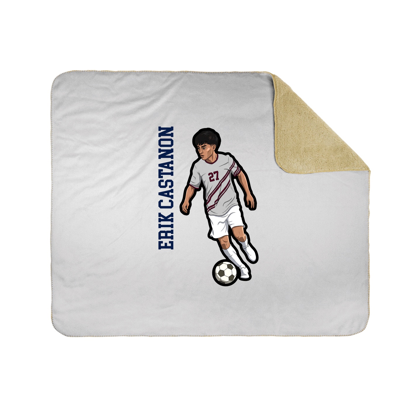 Throw Blanket — Name Vertical in White