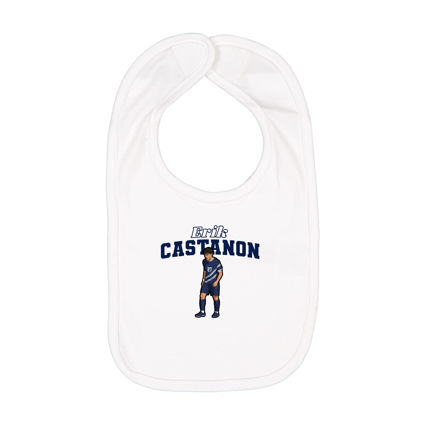 Infant Bib — Name Arch in White