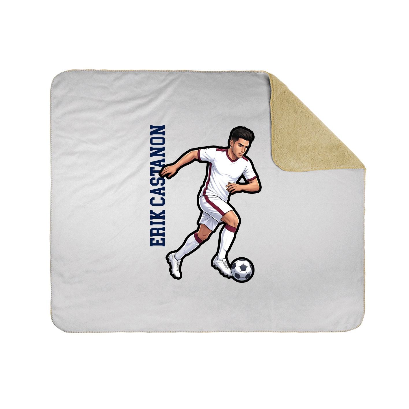 Throw Blanket — Name Vertical in White