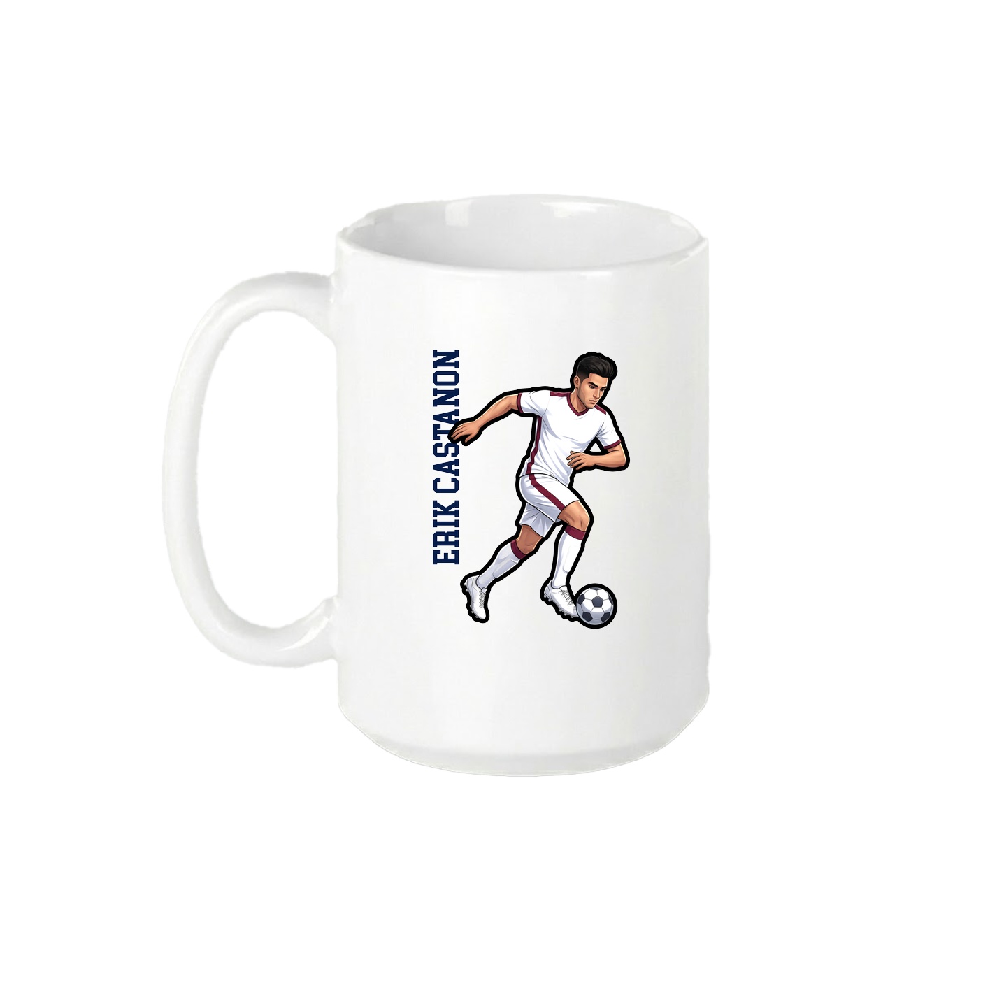 15oz Coffee Mug — Name Vertical in White