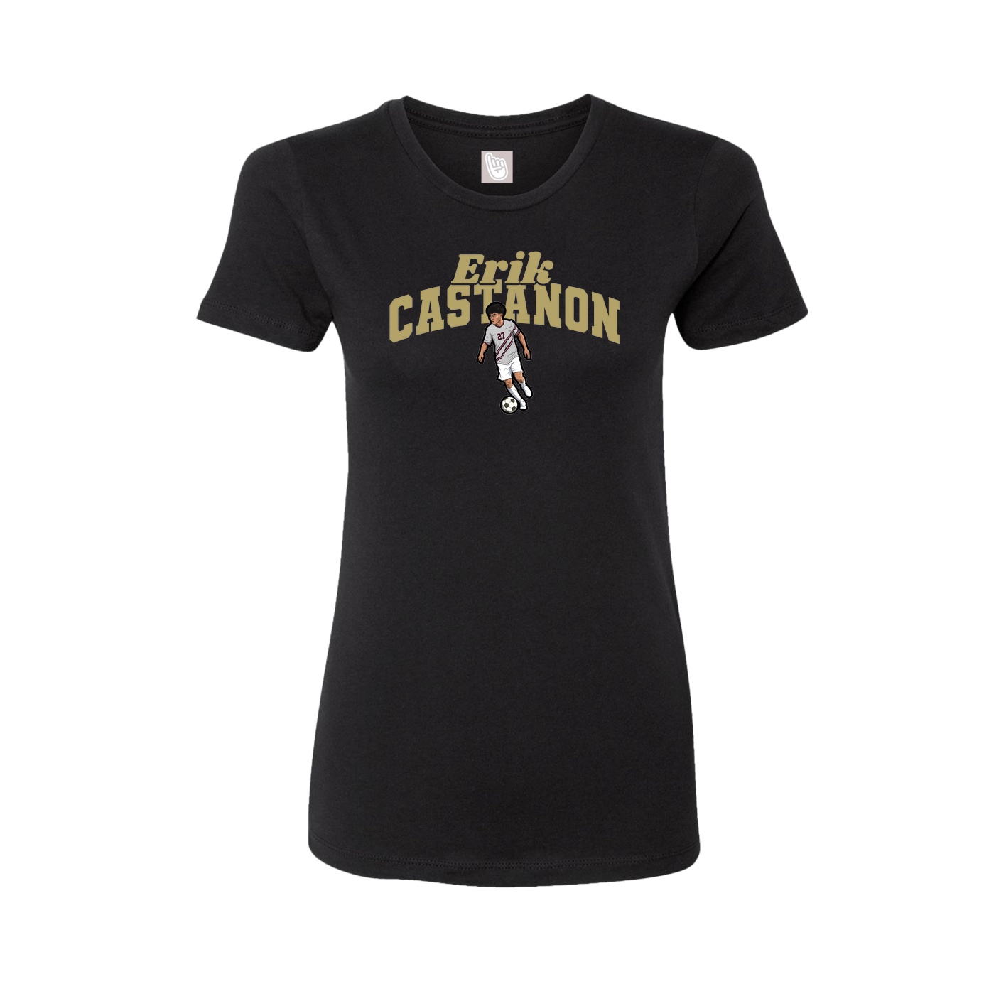 Fitted Women's Tee — Signature Arch in Black