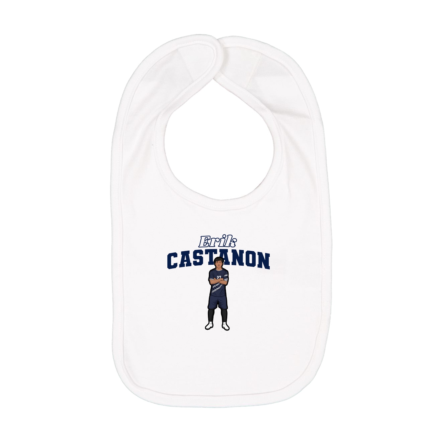 Infant Bib — Name Arch in White