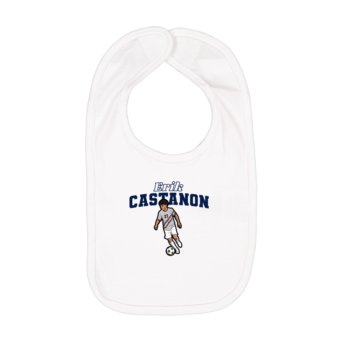 Infant Bib — Name Arch in White