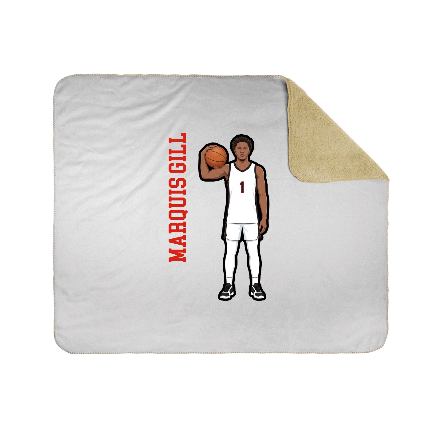 Throw Blanket — Name Vertical in White