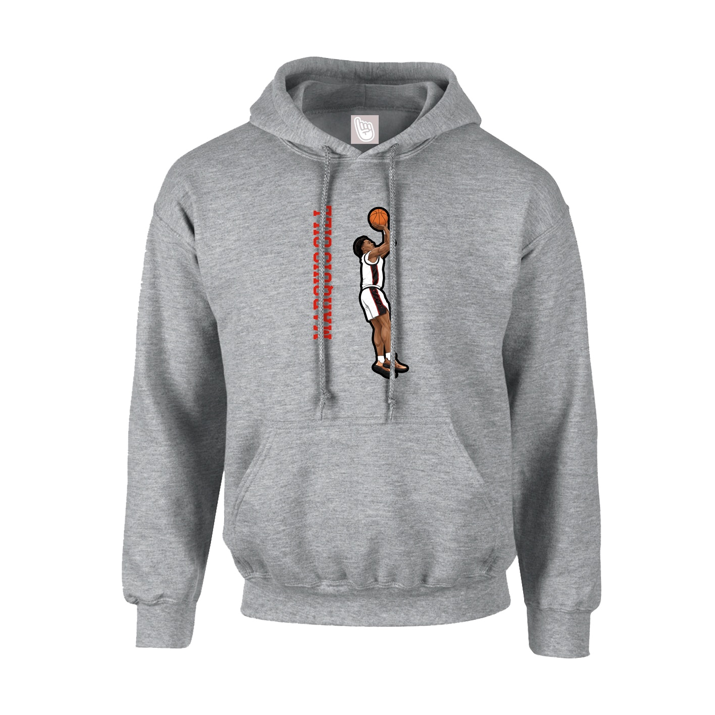 Youth Hoodie — Name Vertical in Grey