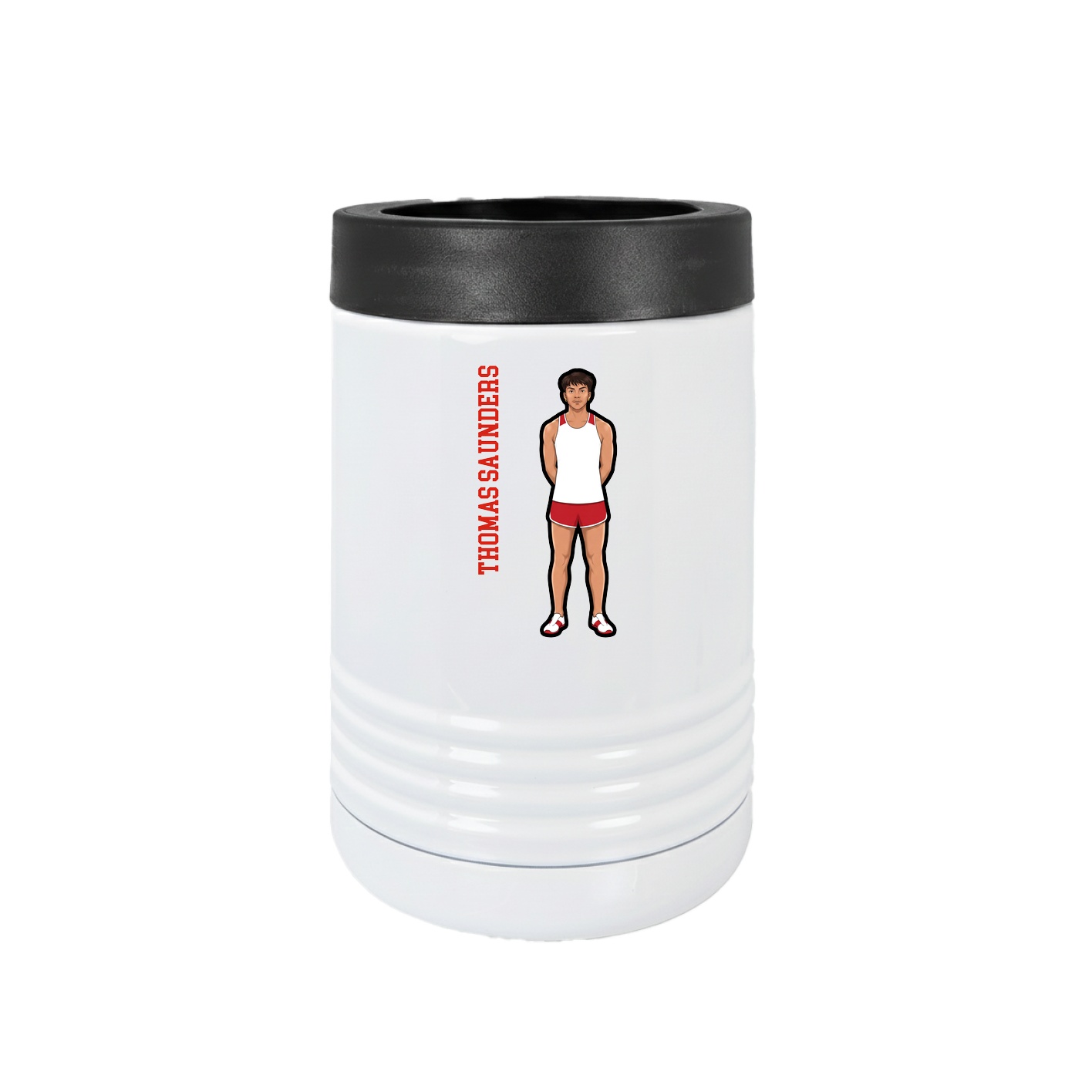 Beverage Holder — Name Vertical in White