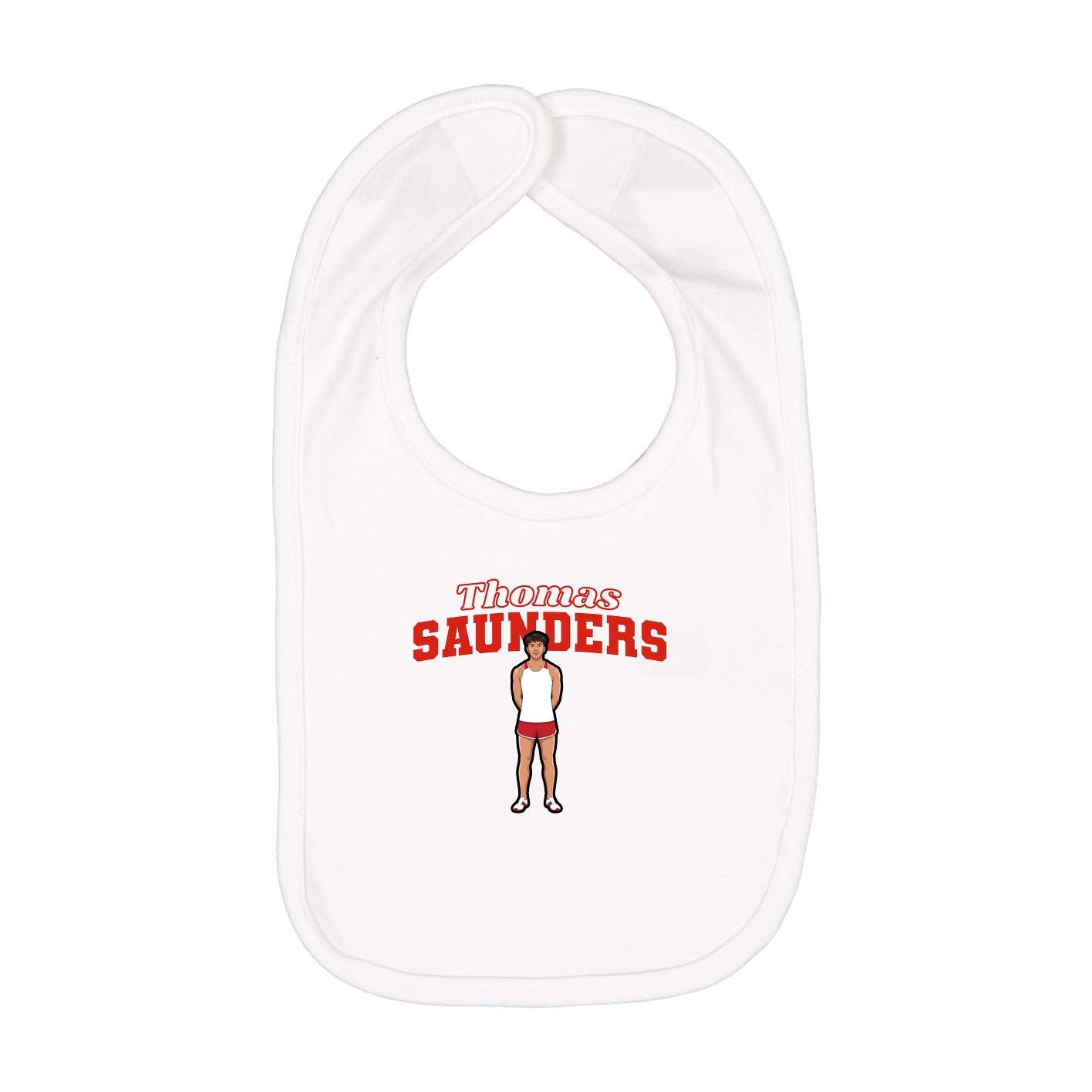 Infant Bib — Name Arch in White