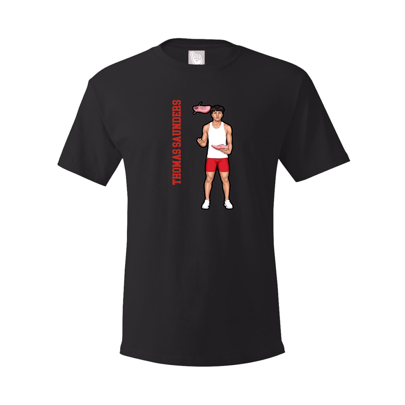 Youth Tee — Name Vertical in Black