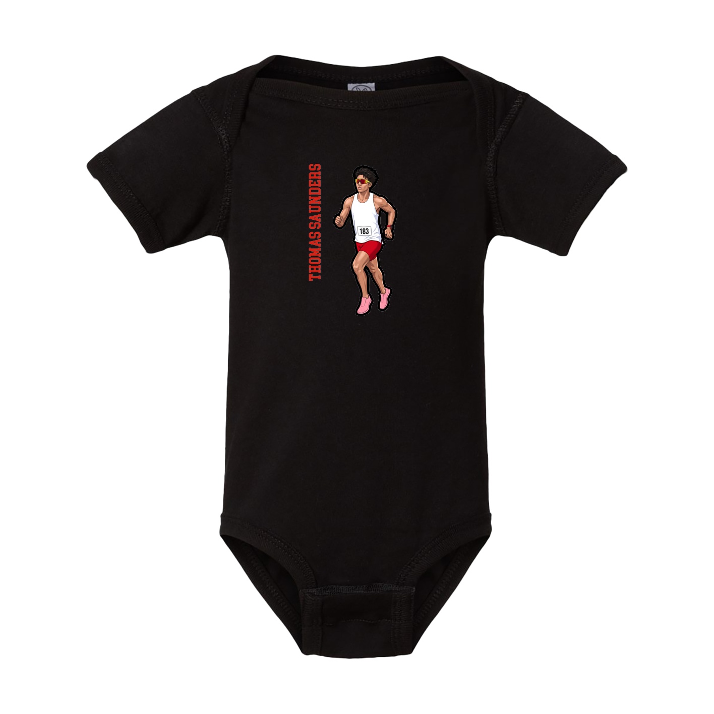 Baby Onesie — Name Vertical in Black