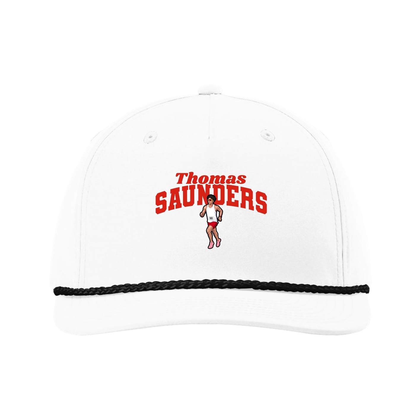 Five-Panel Classic Rope Cap — Signature Arch in White