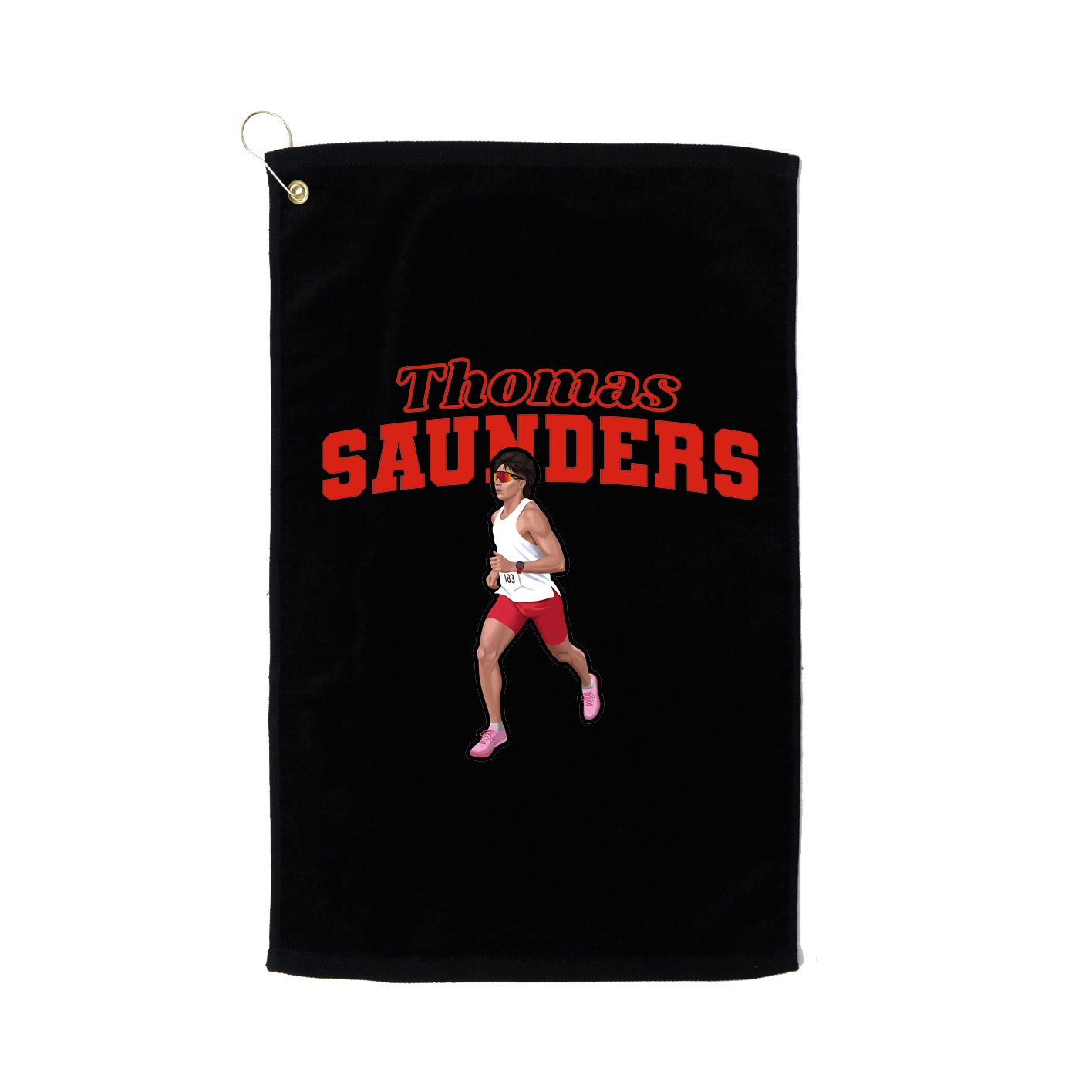 Golf Towel — Name Arch in Black