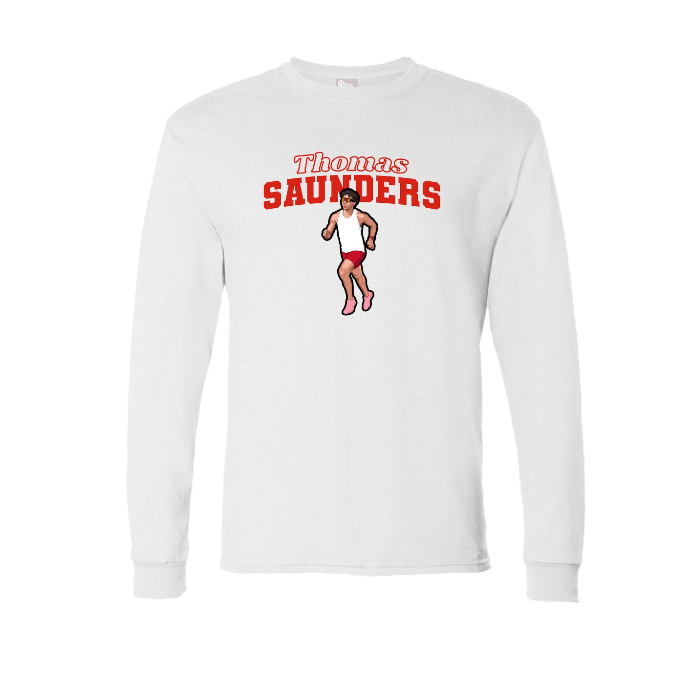 Long Sleeve Tee — Name Arch in White