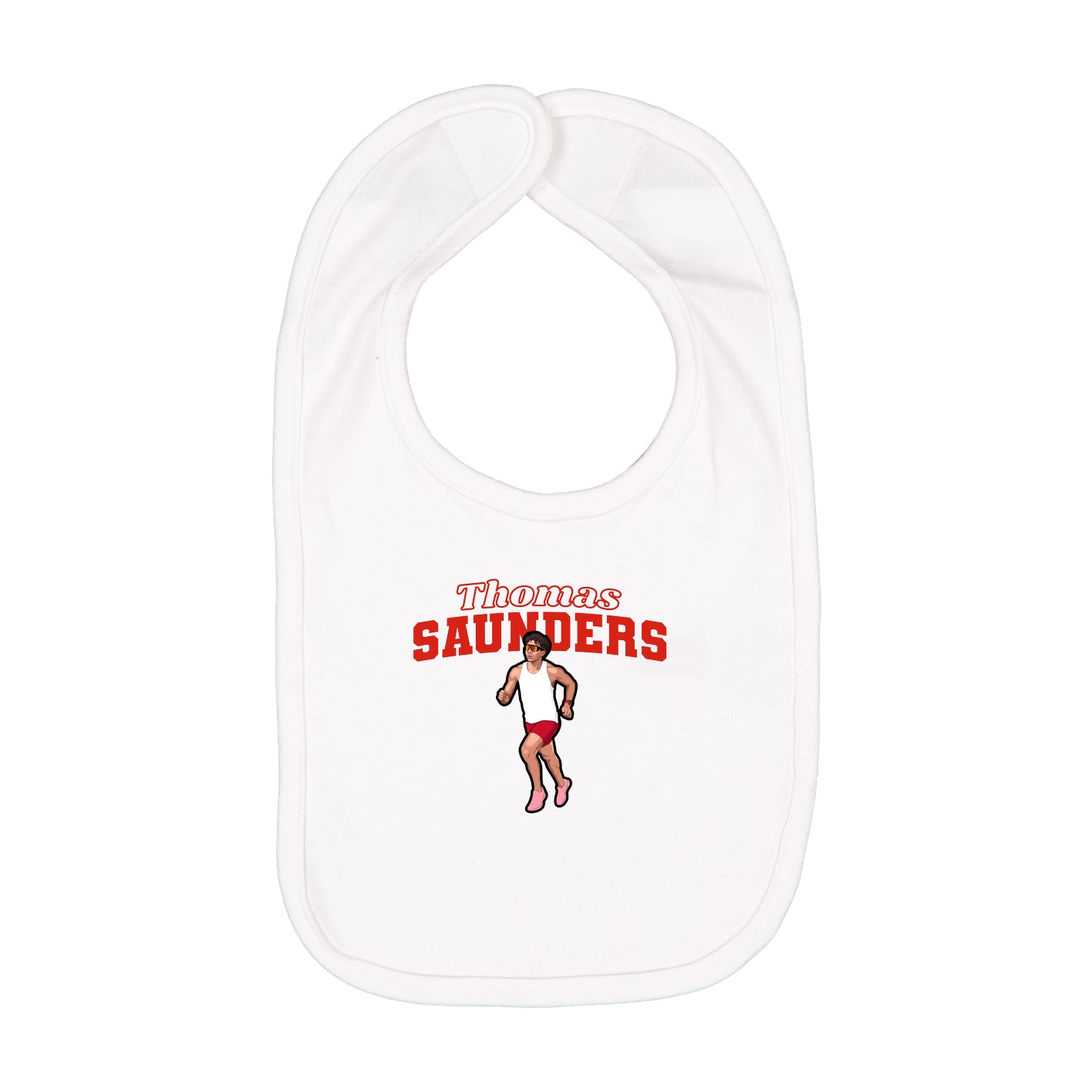 Infant Bib — Name Arch in White
