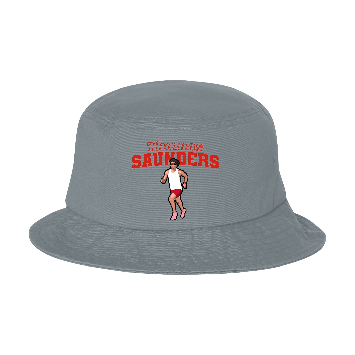 Bucket Cap — Name Arch in Grey