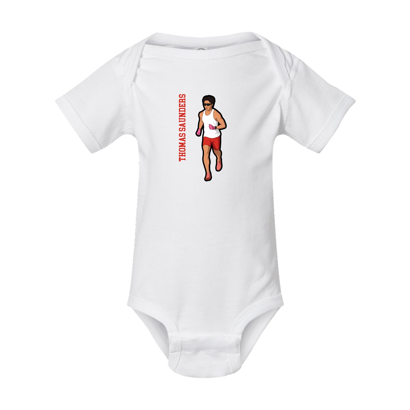 Baby Onesie — Name Vertical in White