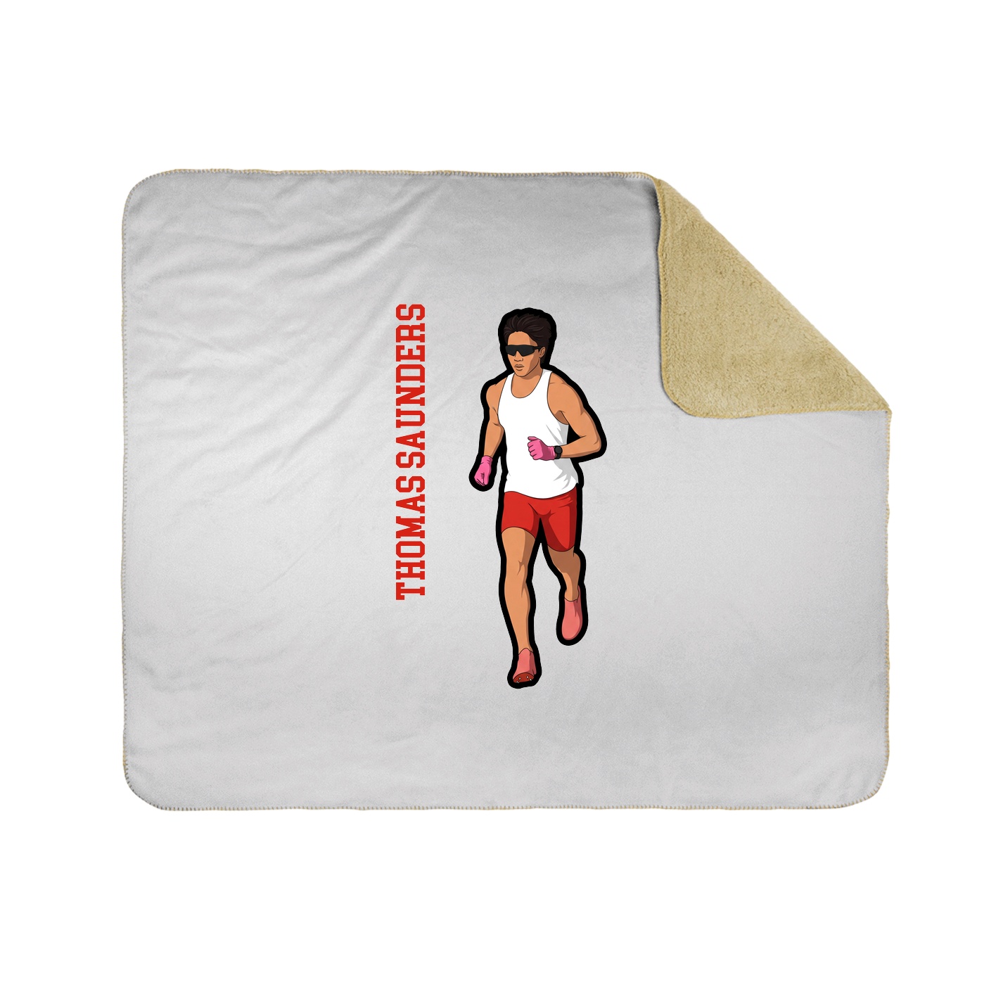 Throw Blanket — Name Vertical in White