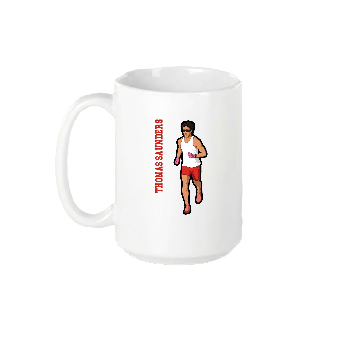 15oz Coffee Mug — Name Vertical in White
