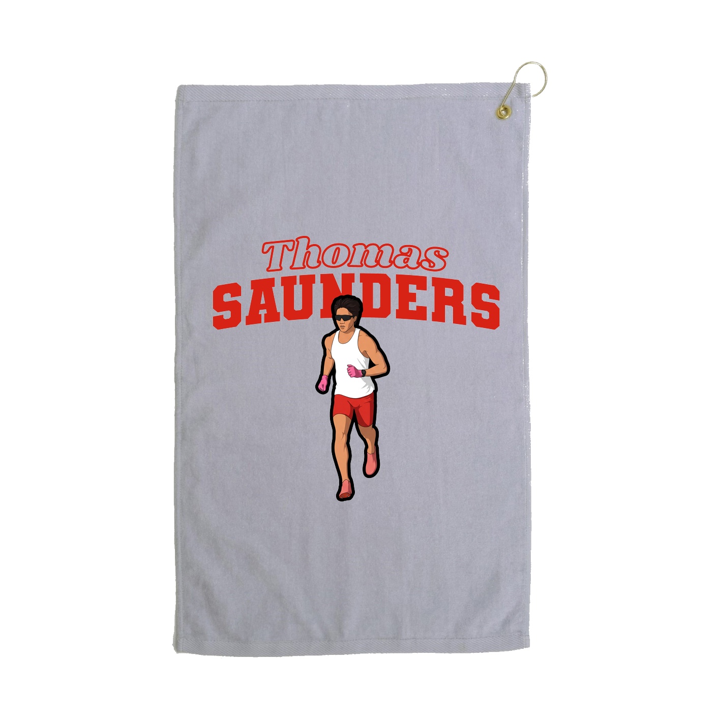Golf Towel — Name Arch in Grey