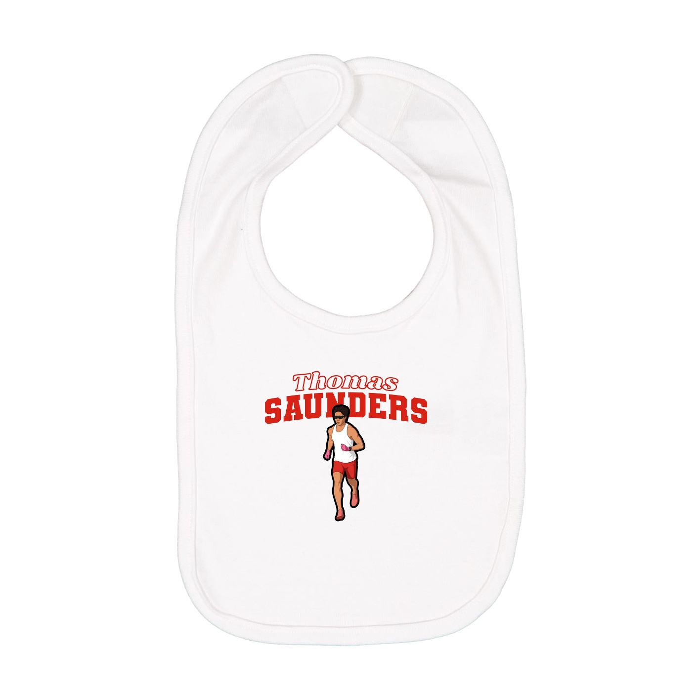 Infant Bib — Name Arch in White