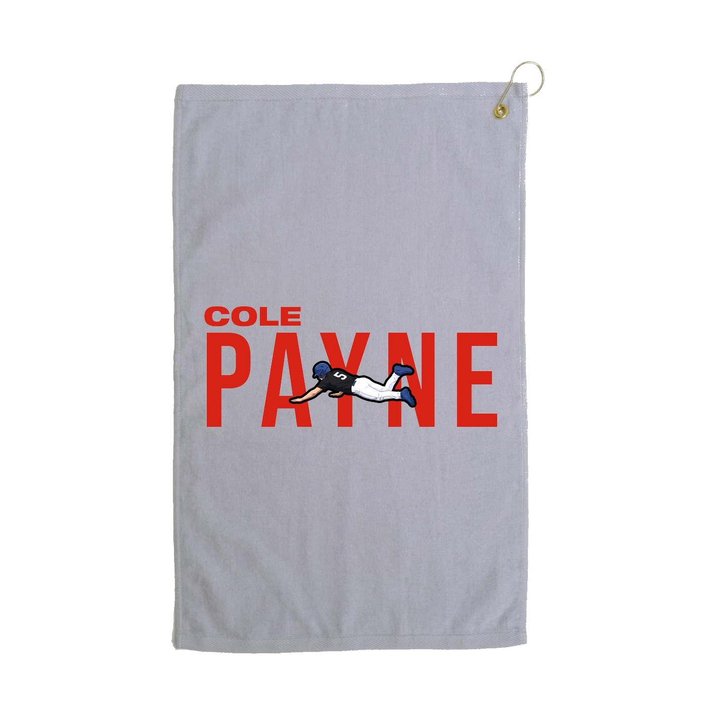 Golf Towel — Player Name in Grey