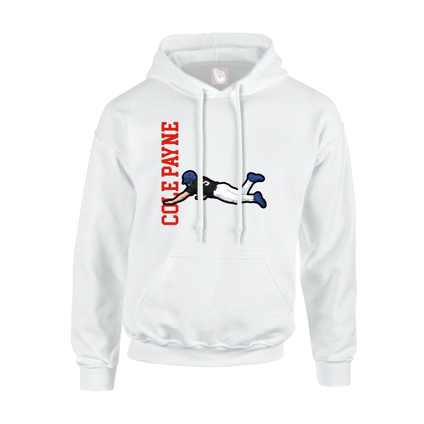 Youth Hoodie — Name Vertical in White