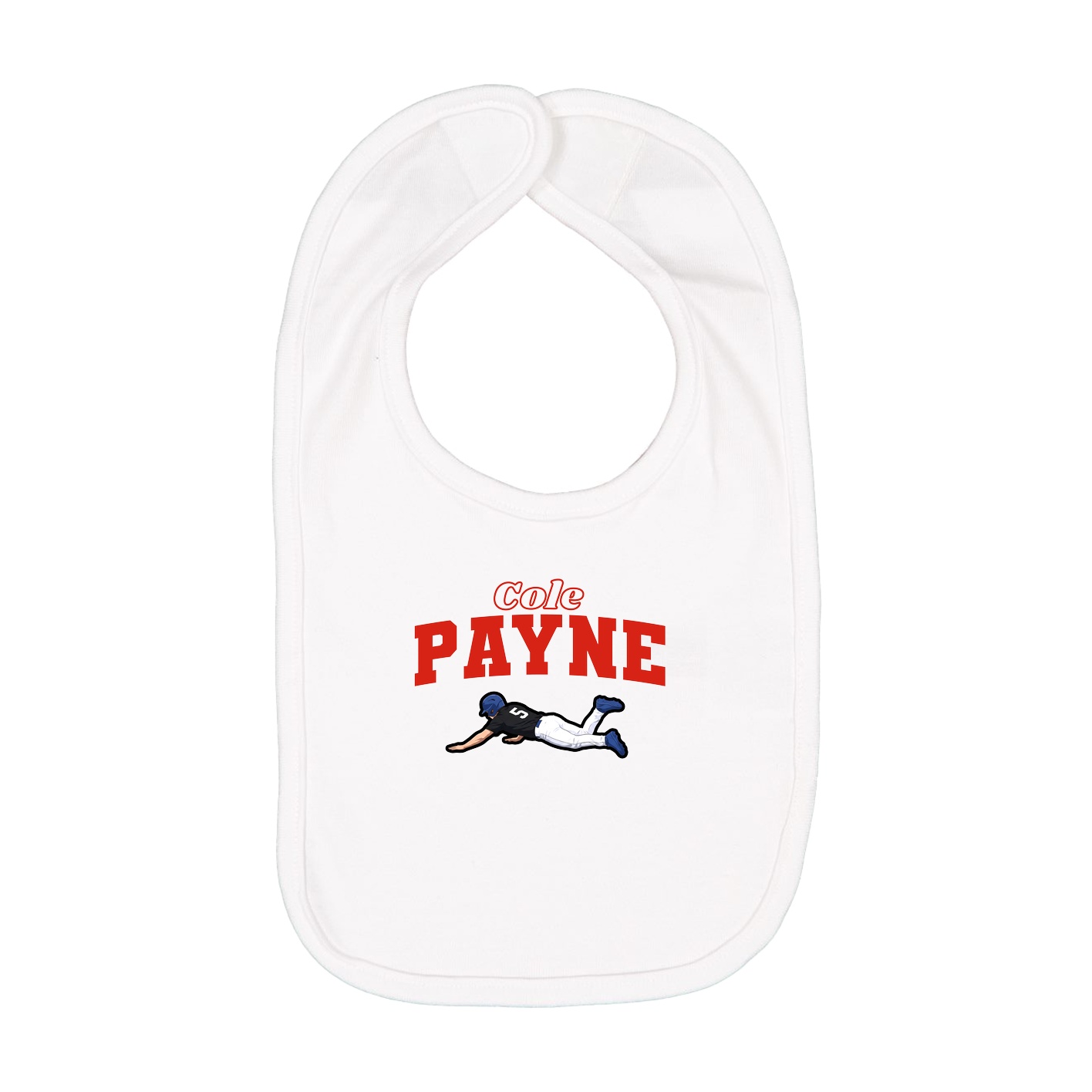Infant Bib — Name Arch in White
