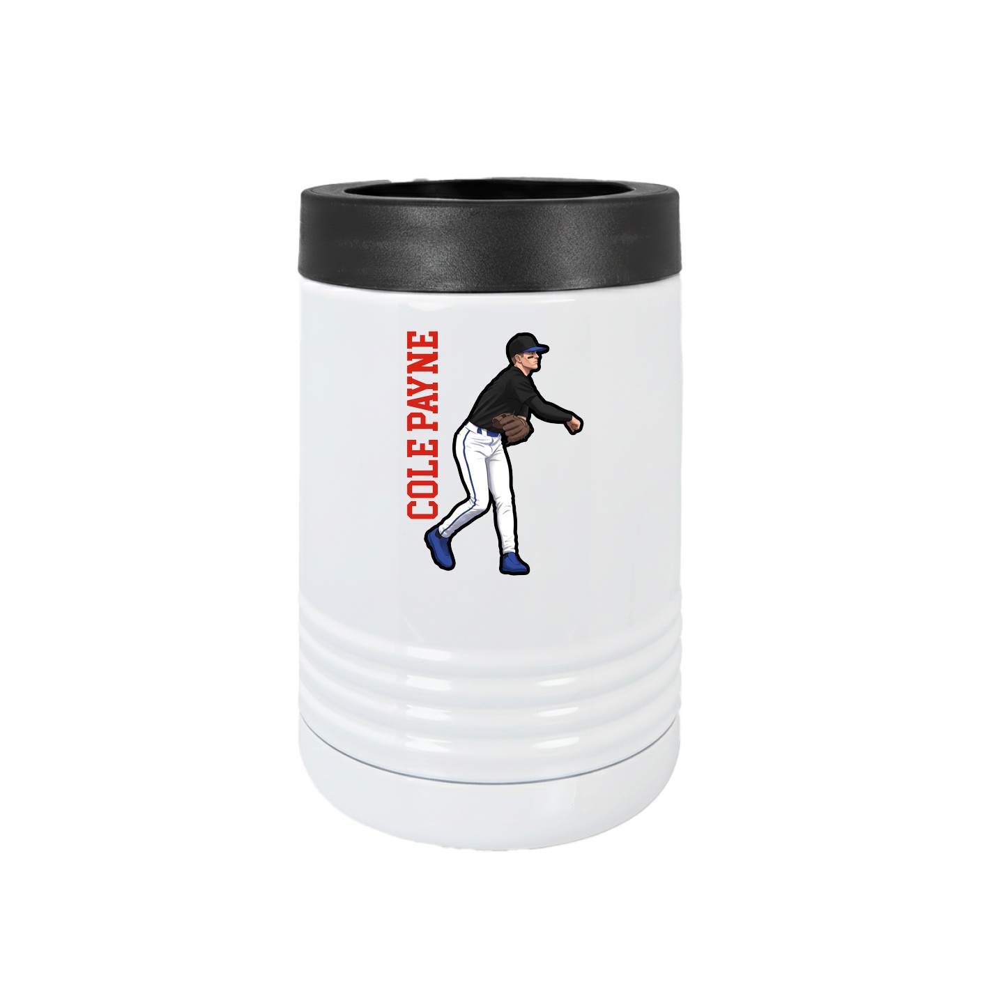 Beverage Holder — Name Vertical in White