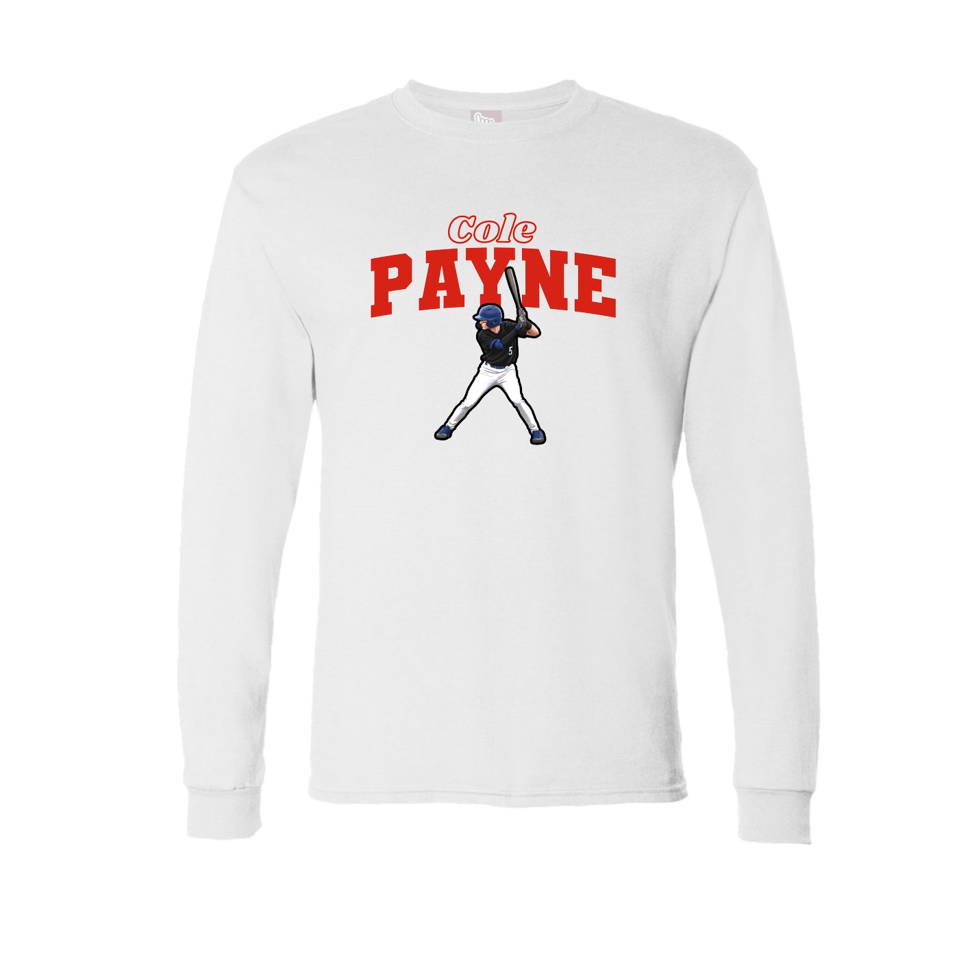 Long Sleeve Tee — Name Arch in White