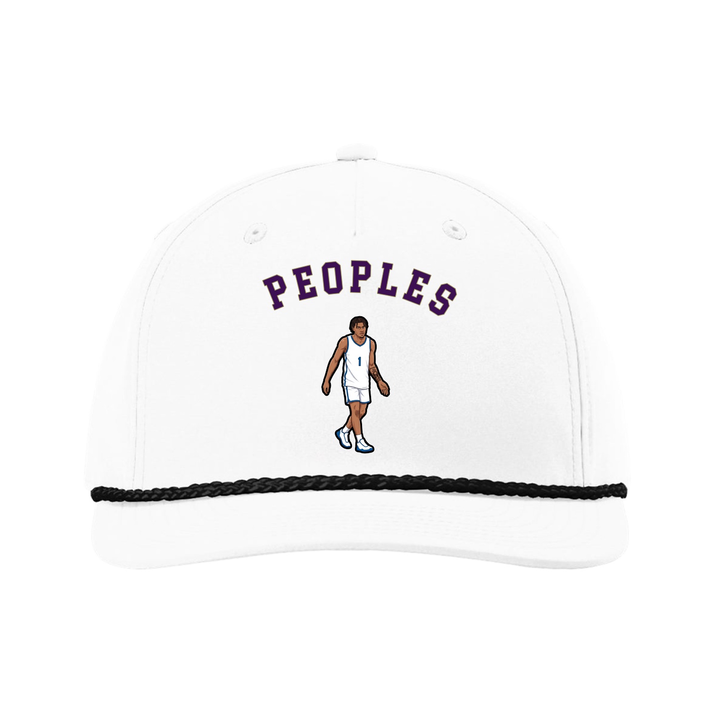 Five-Panel Classic Rope Cap — Shirsey Arch in White