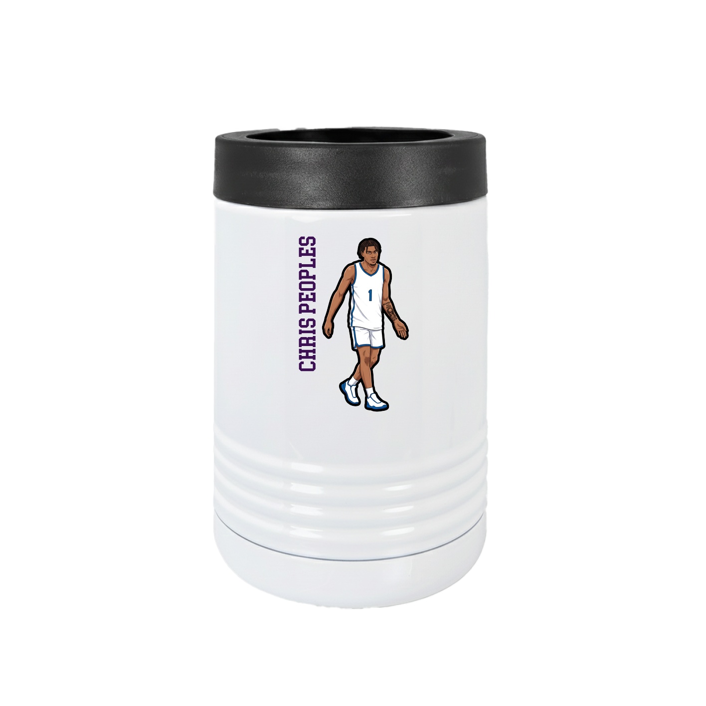 Beverage Holder — Name Vertical in White
