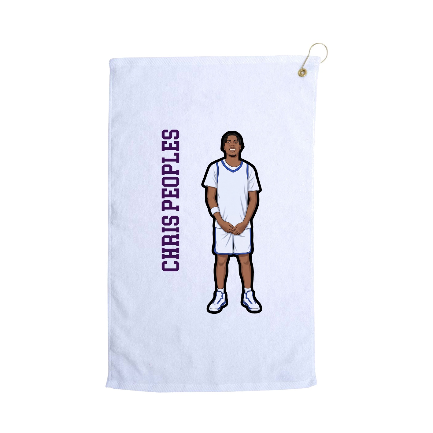 Golf Towel — Name Vertical in White
