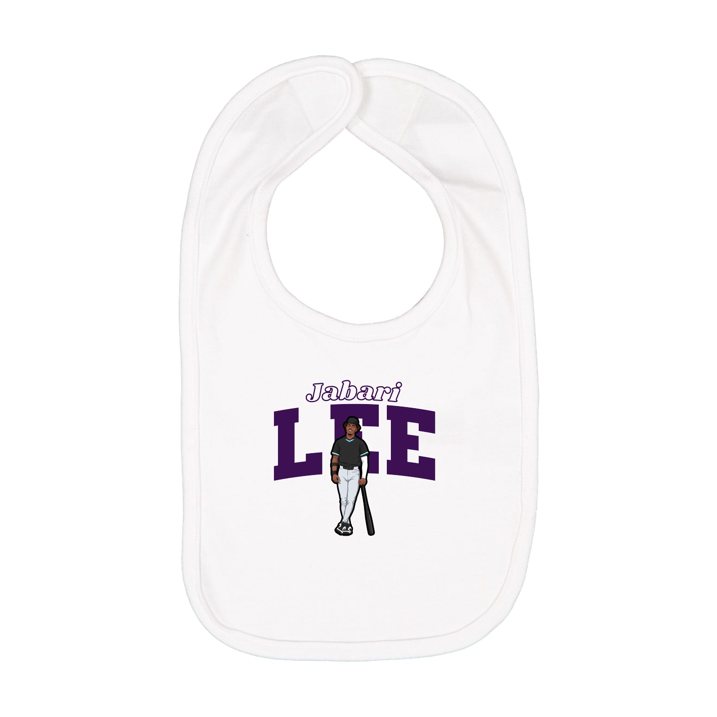 Infant Bib — Name Arch in White