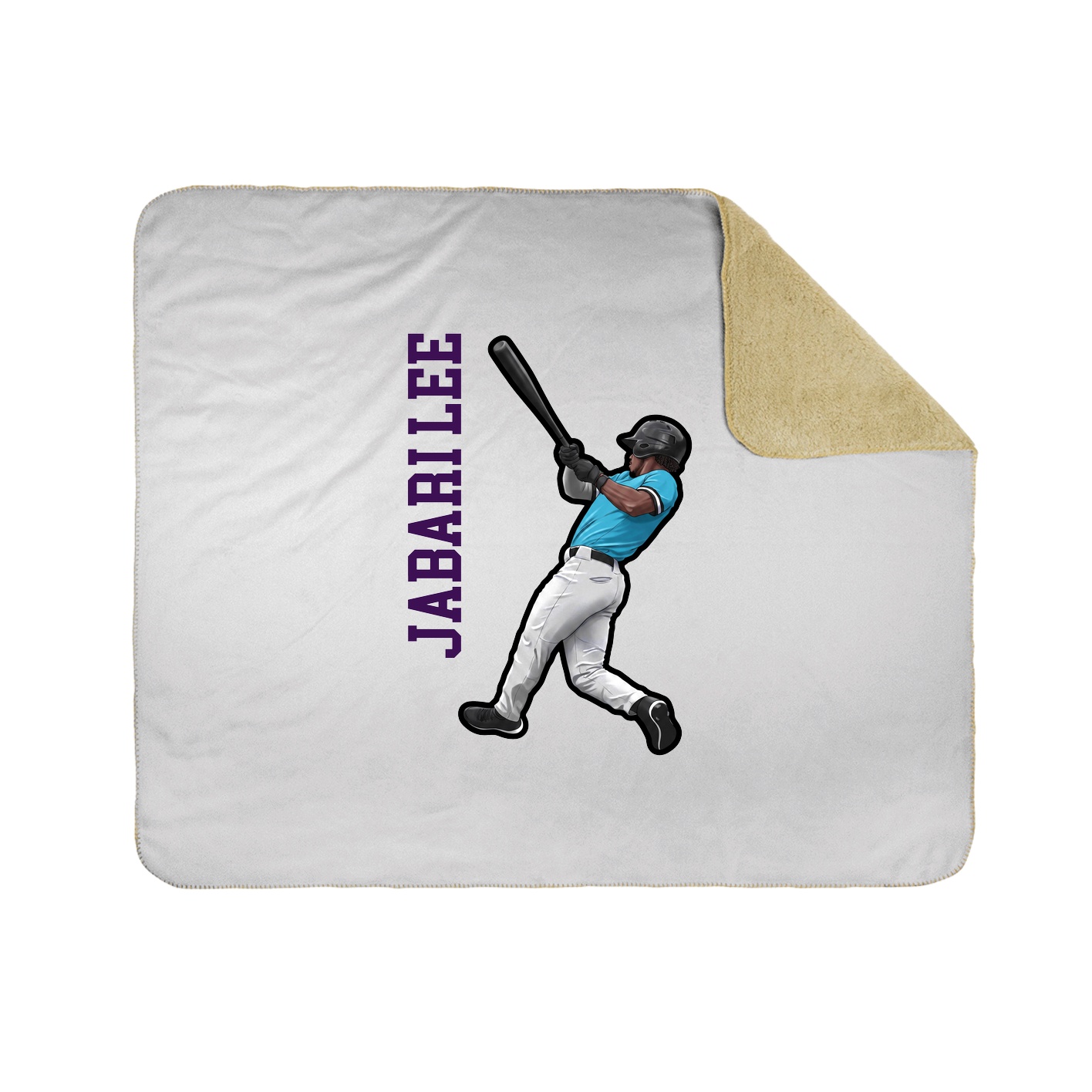 Throw Blanket — Name Vertical in White