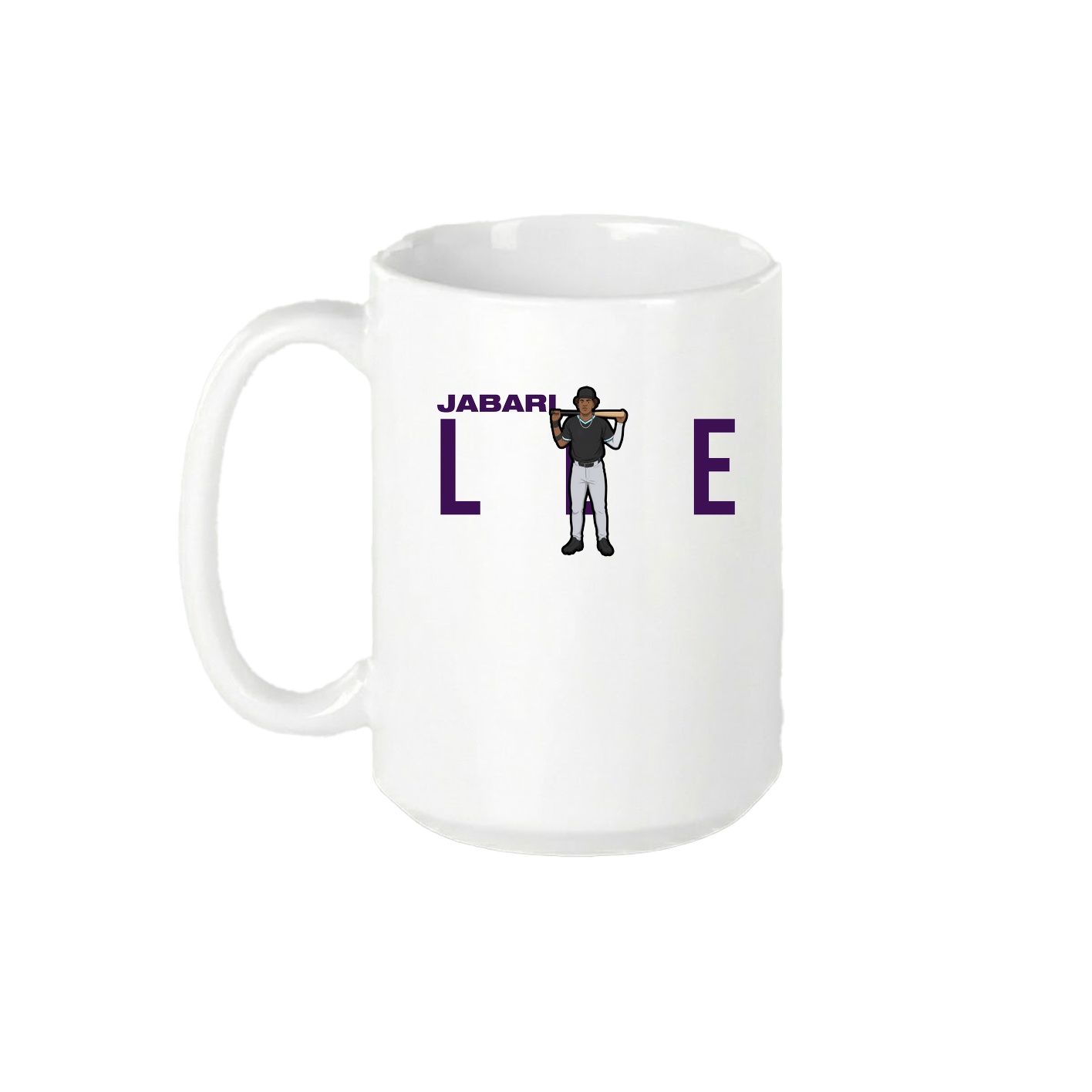15oz Coffee Mug — Player Name in White