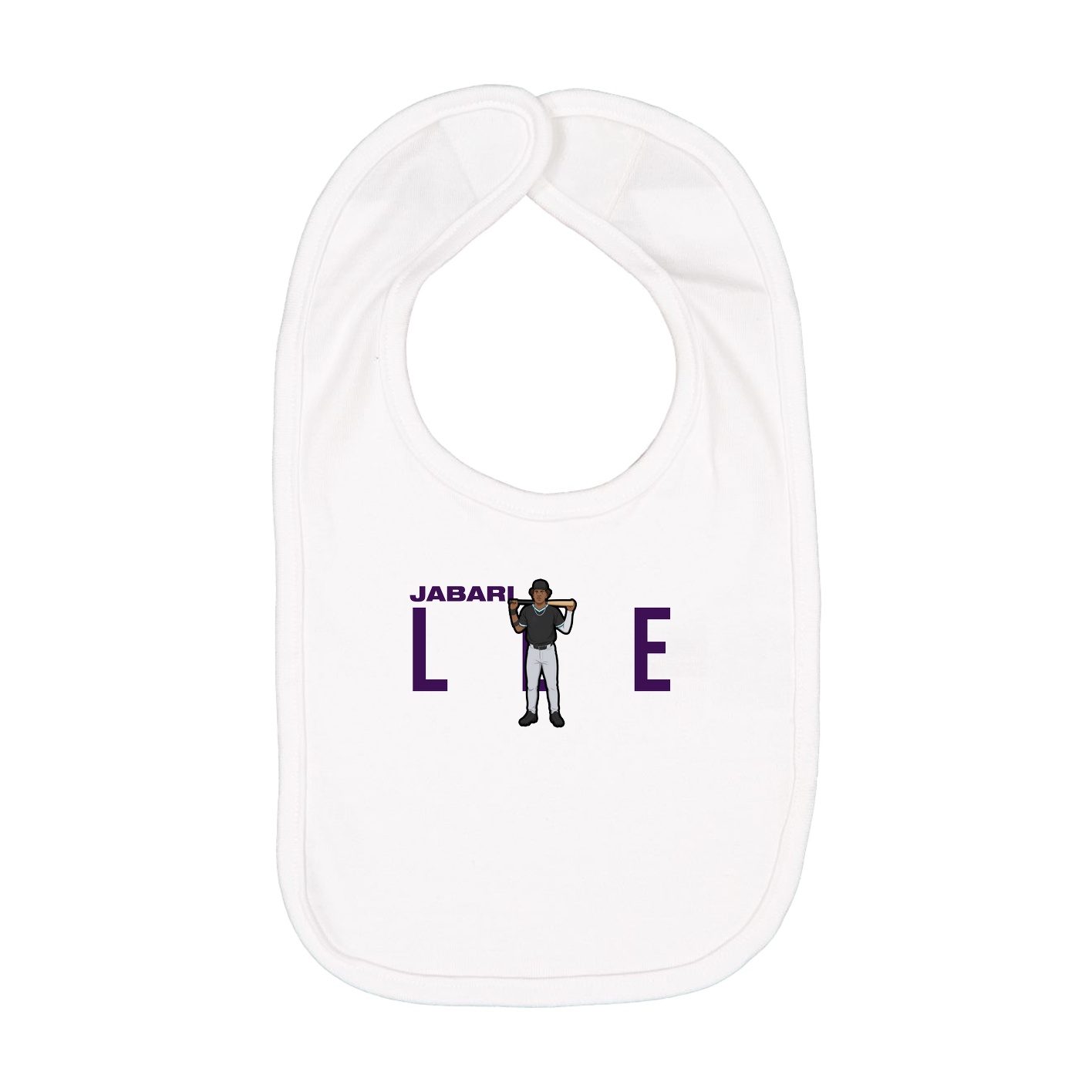 Infant Bib — Player Name in White