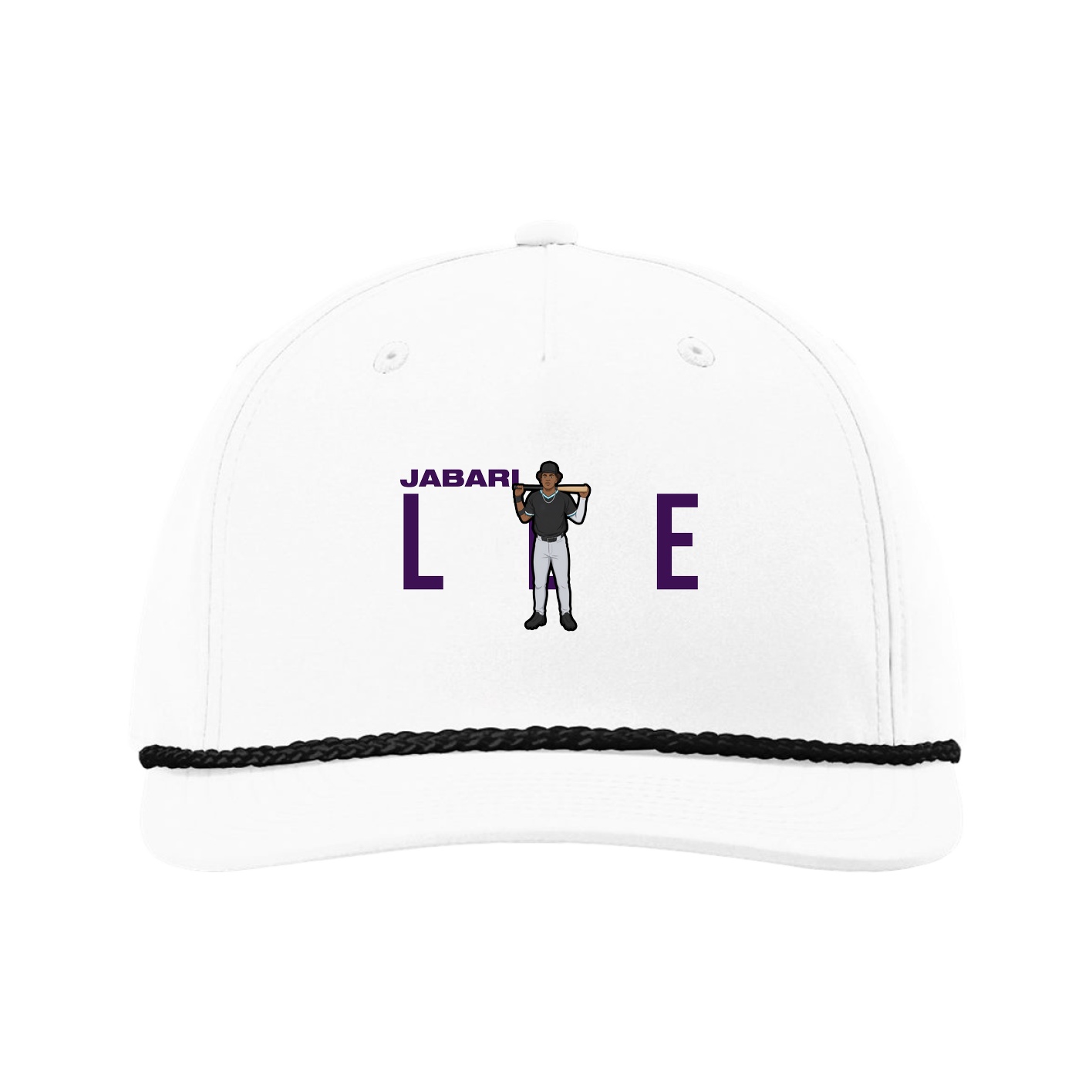 Five-Panel Classic Rope Cap — Player Name in White