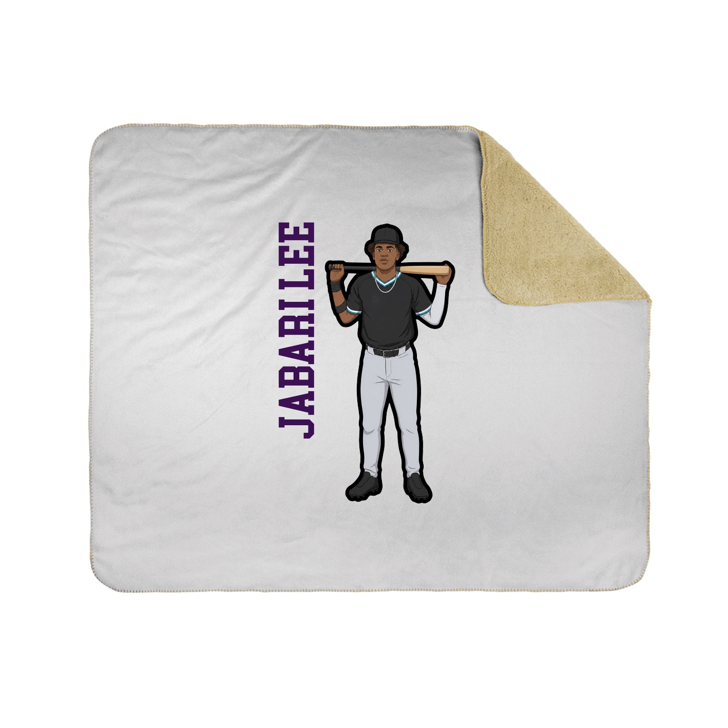 Throw Blanket — Name Vertical in White