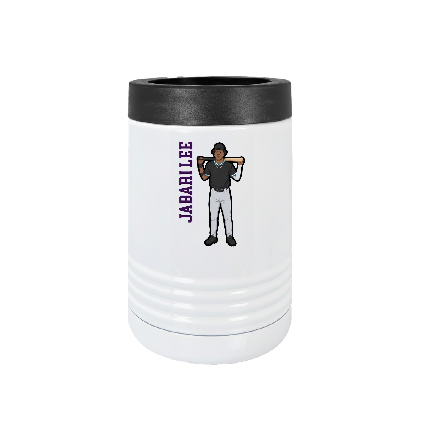 Beverage Holder — Name Vertical in White