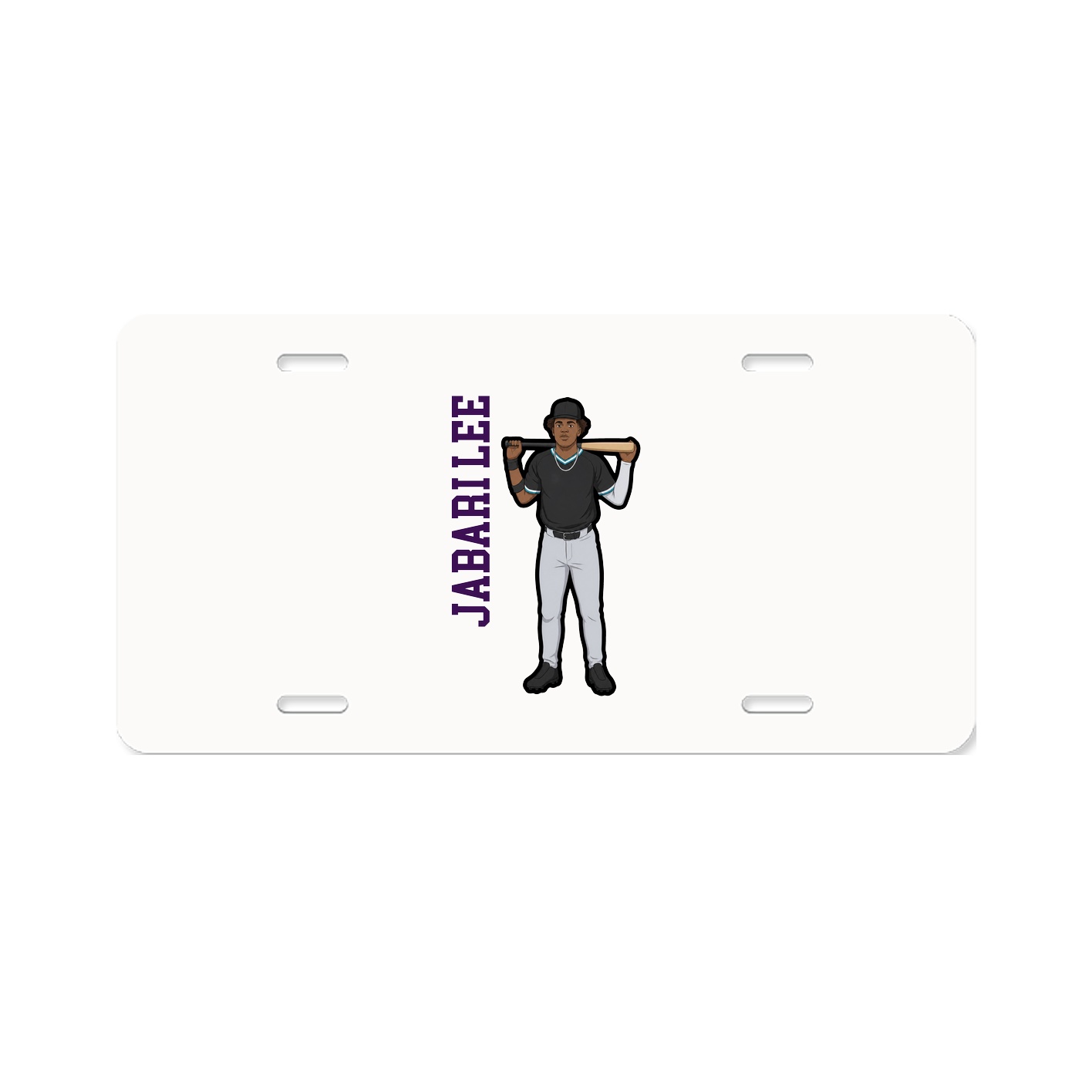 License Plate — Name Vertical in Classic
