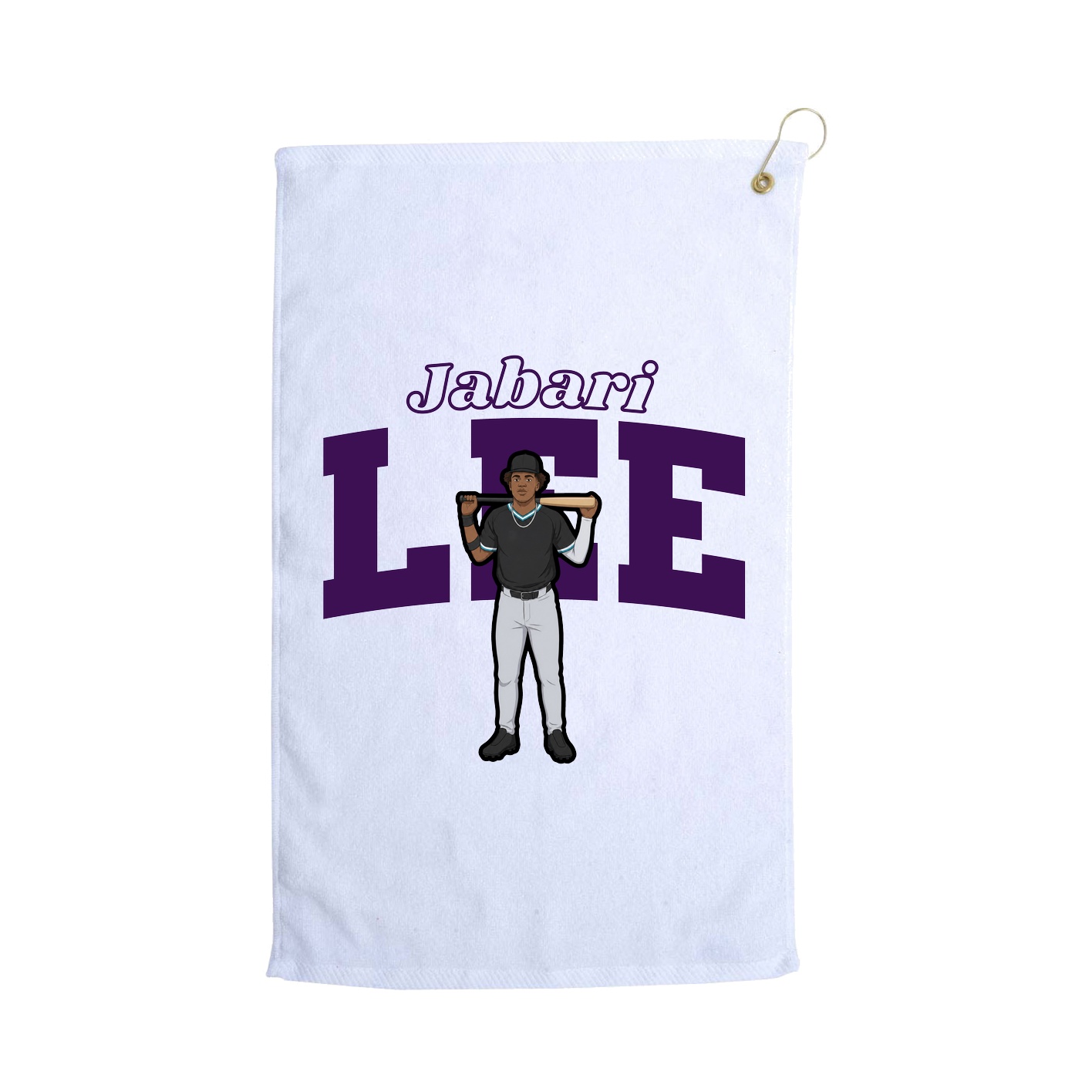 Golf Towel — Name Arch in White