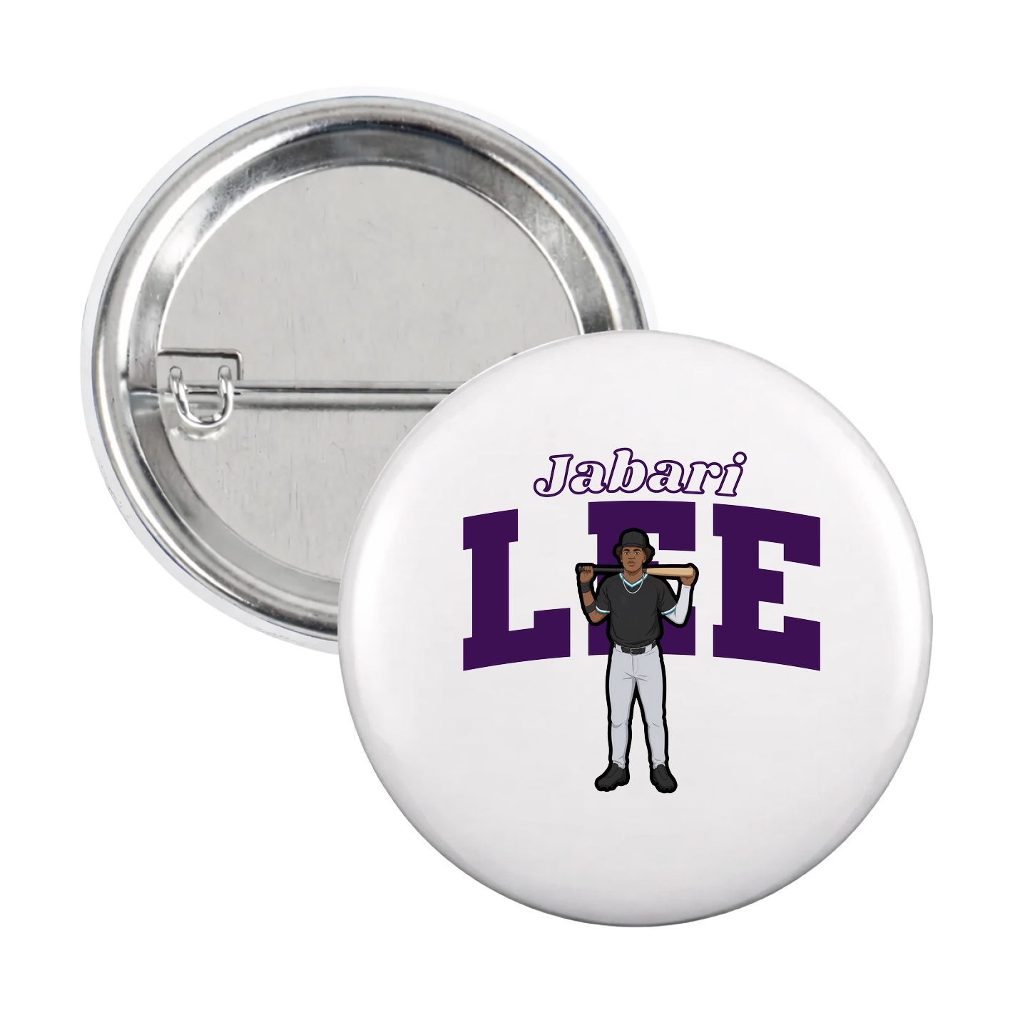 Game Day Button — Name Arch in White