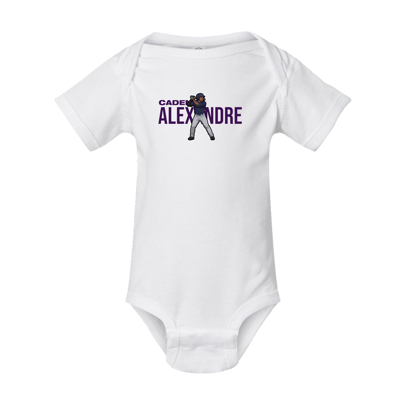 Baby Onesie — Player Name in White