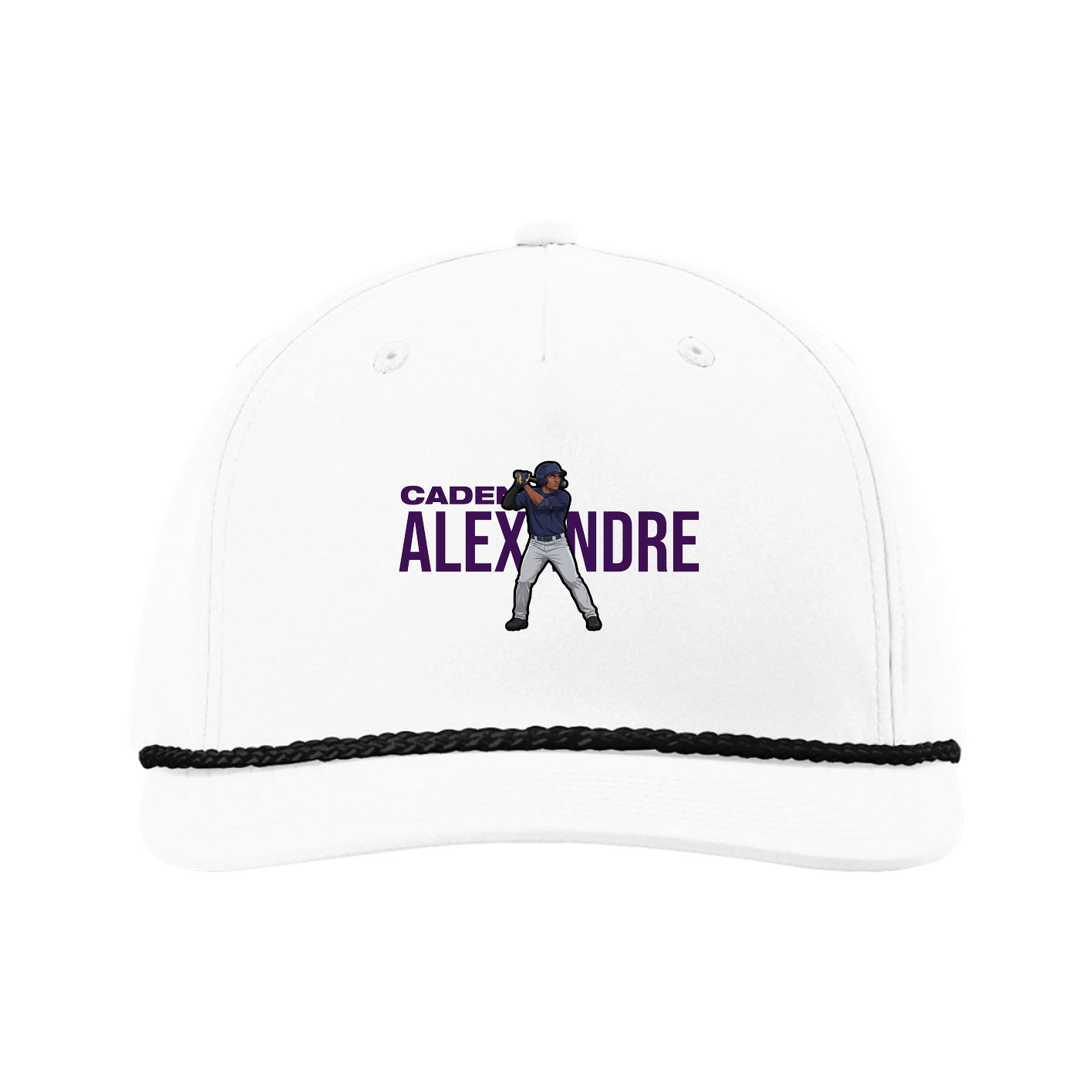 Five-Panel Classic Rope Cap — Player Name in White
