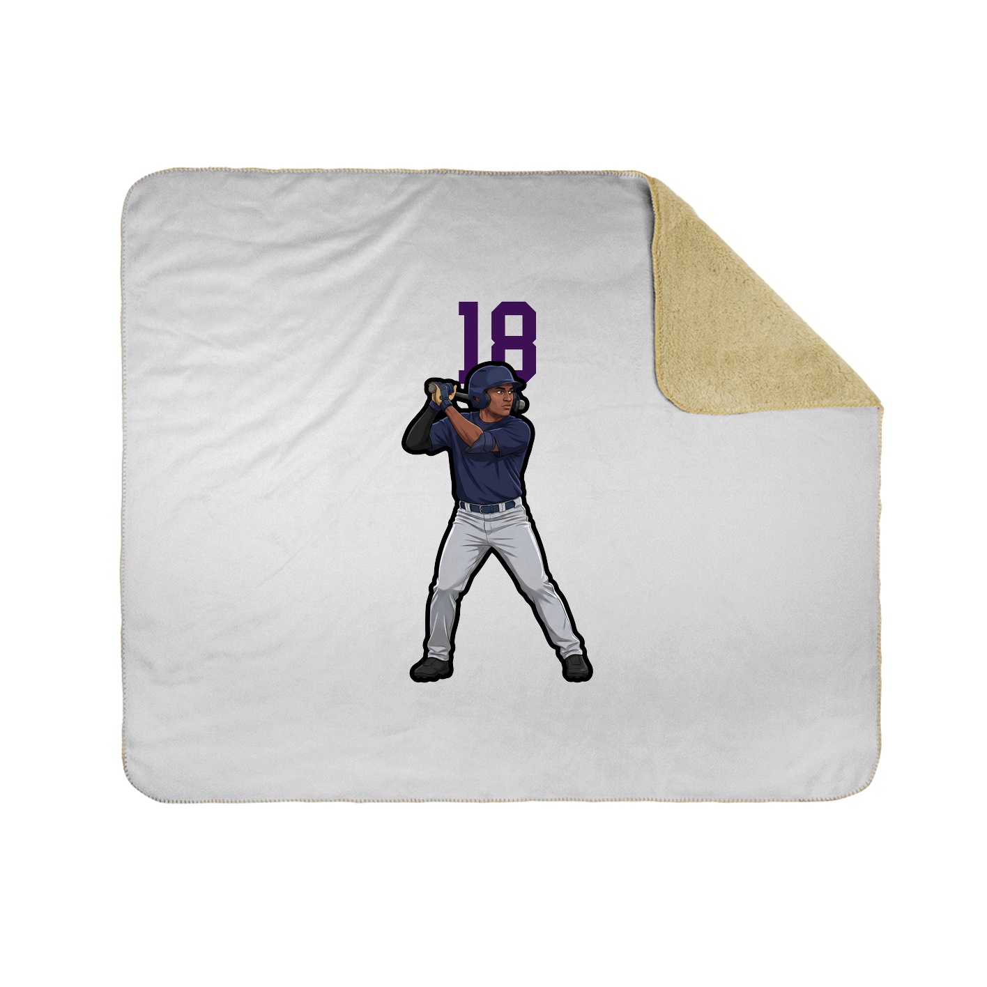 Throw Blanket — Number Top in White