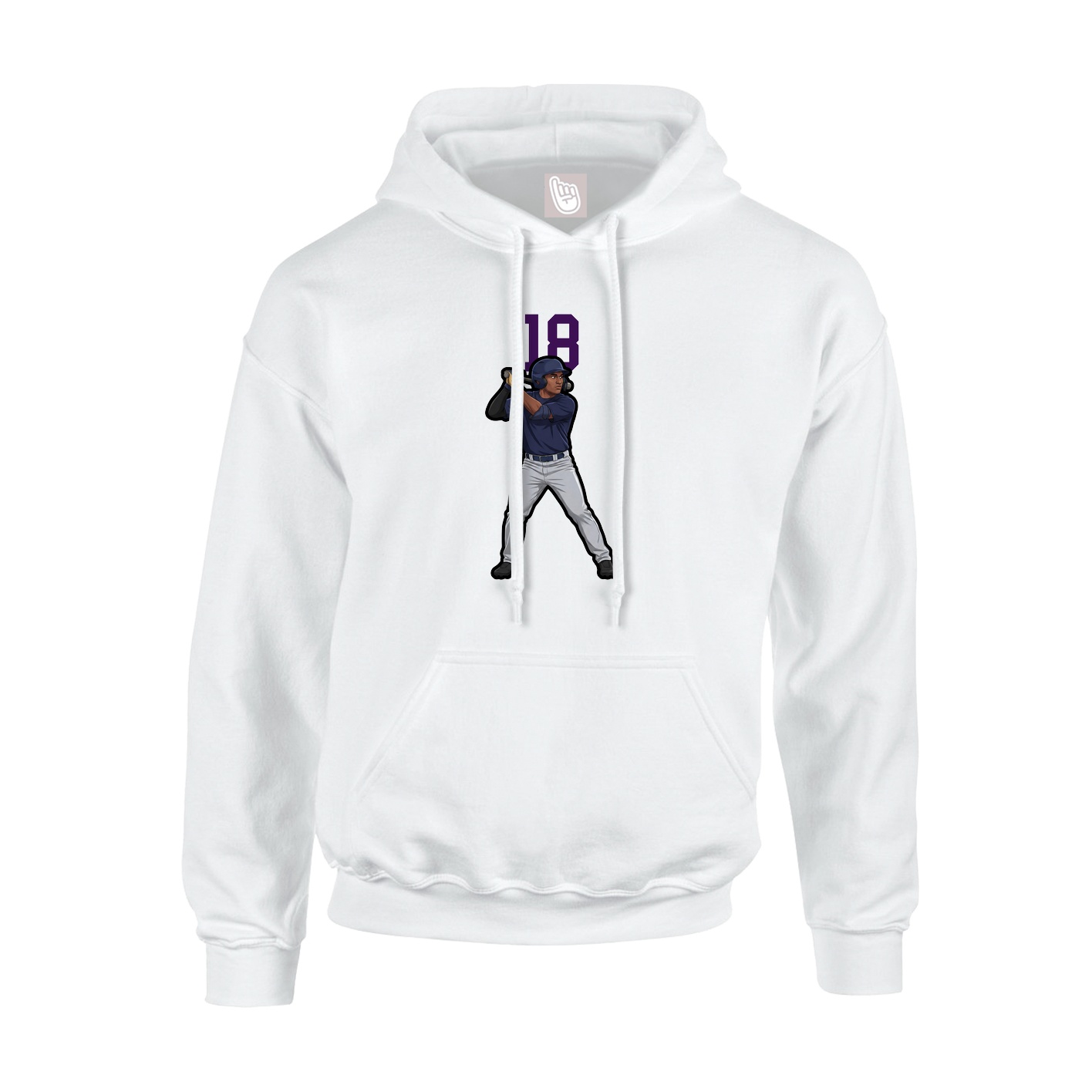Hoodie — Number Top in White
