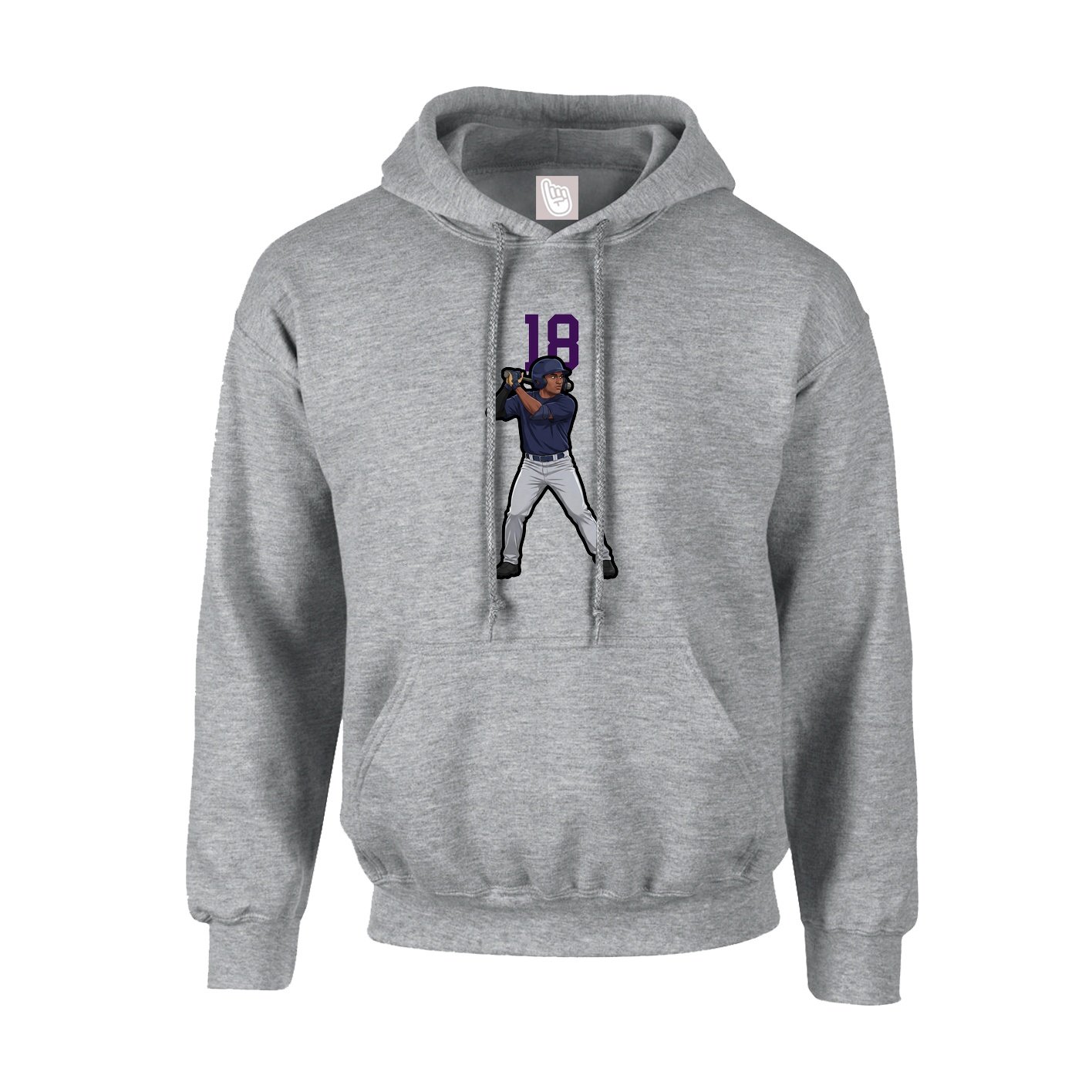 Youth Hoodie — Number Top in Grey