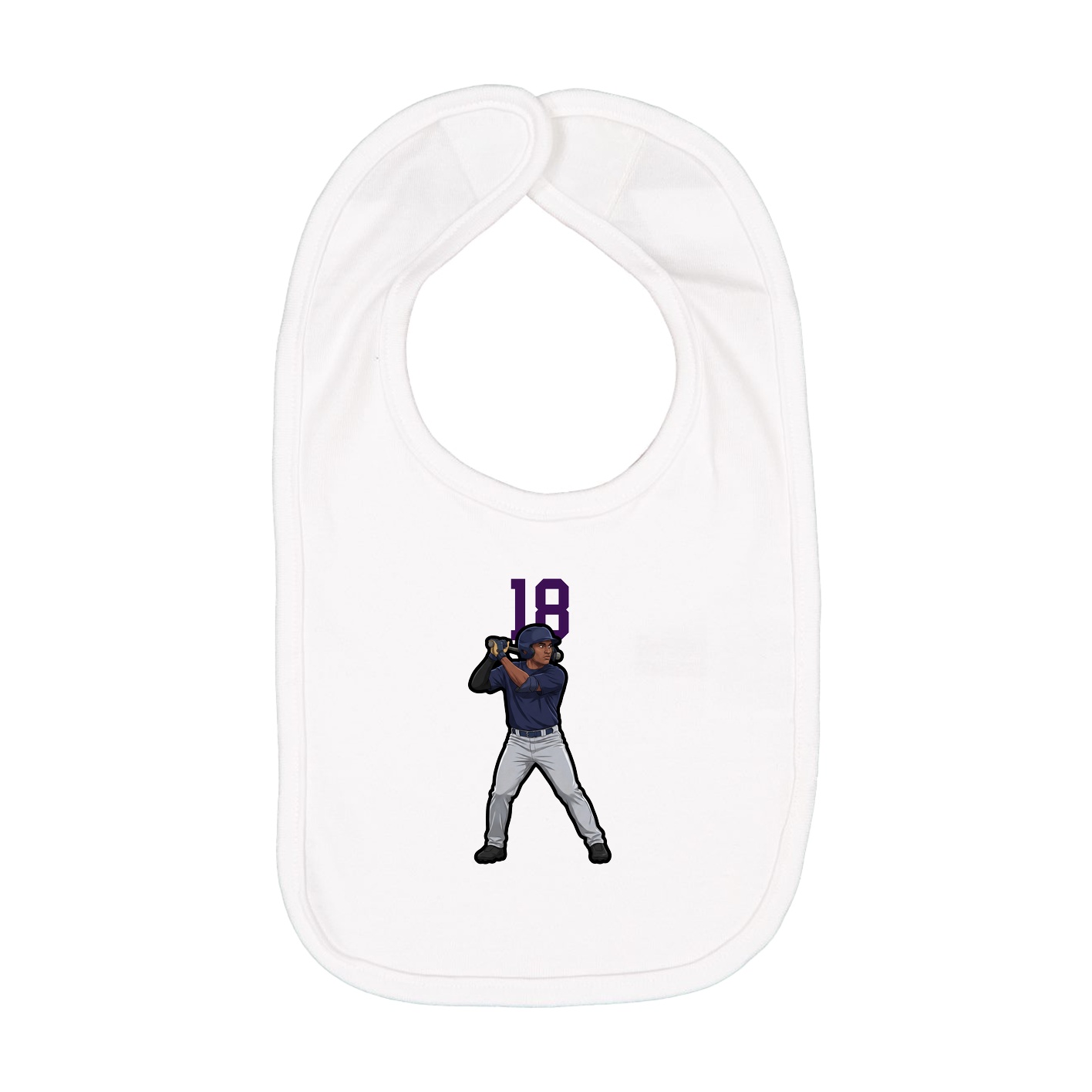 Infant Bib — Number Top in White