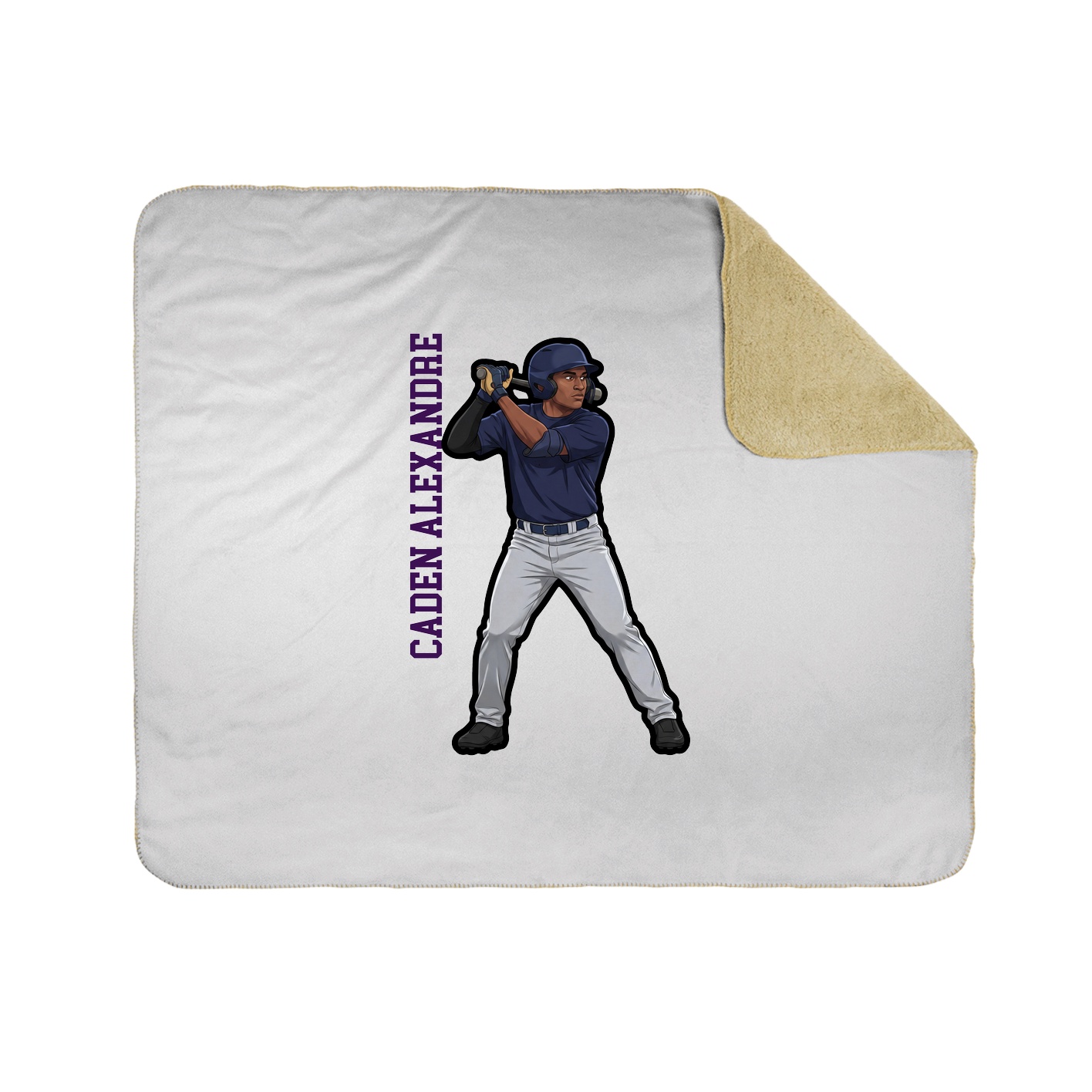 Throw Blanket — Name Vertical in White