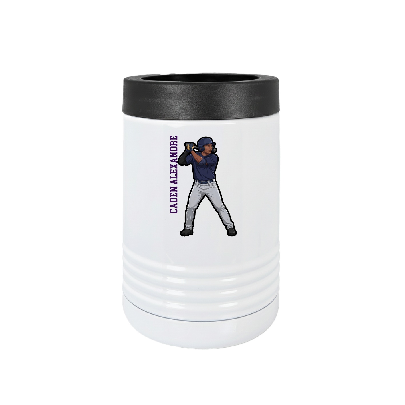 Beverage Holder — Name Vertical in White