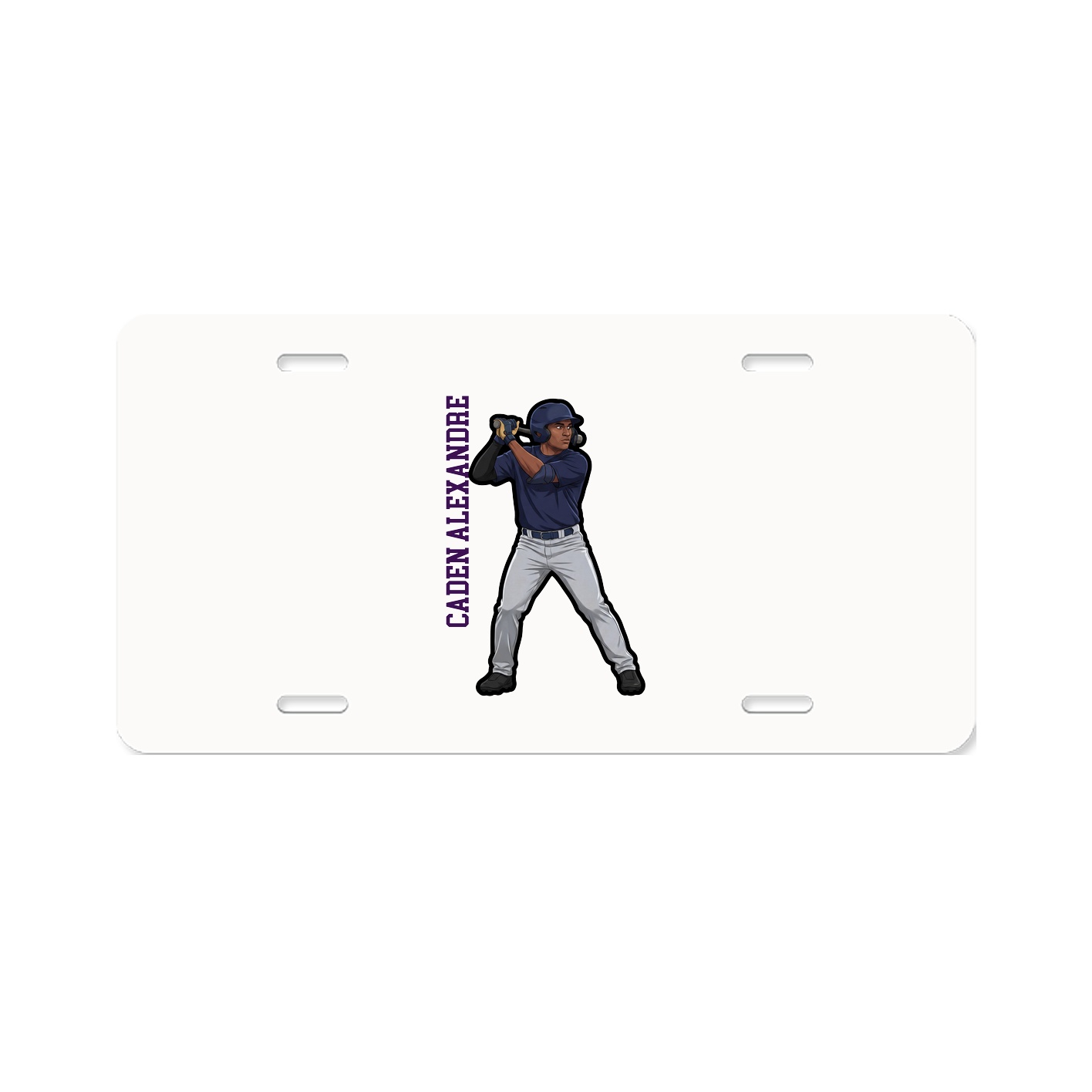 License Plate — Name Vertical in Classic